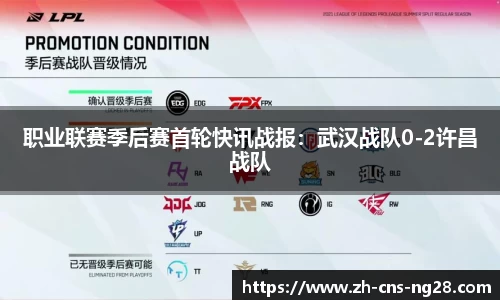 职业联赛季后赛首轮快讯战报:武汉战队0-2许昌战队