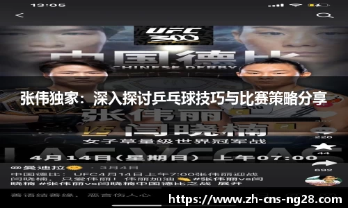张伟独家:深入探讨乒乓球技巧与比赛策略分享